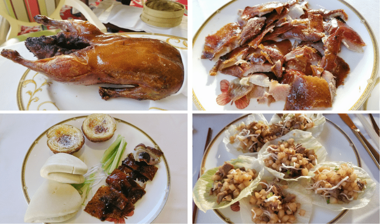 A screenshot of the various preparations of the peking duck from Jasmine Chinese Restaurant in the Bellagio Hotel and Casino Las Vegas.