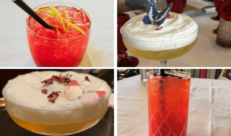 A screenshot of various cocktails from Jasmine Chinese Restaurant in the Bellagio Hotel and Casino Las Vegas.