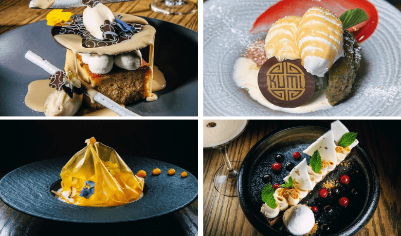 A screenshot of various dessert options from Kumi Restaurant in the Mandalay Bay Hotel and Casino Las Vegas.