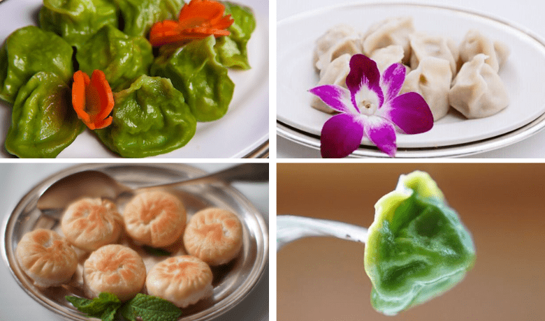 A screenshot of various dumpling dishes from MR CHOW Restaurant in Caesars Palace Hotel and Casino Las Vegas.