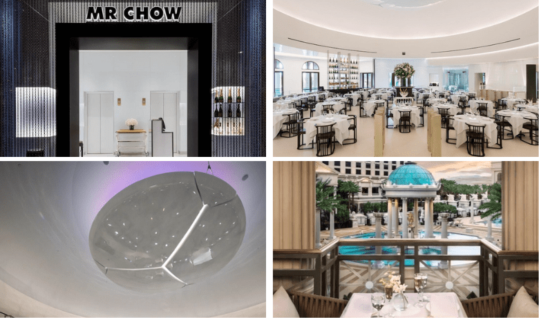 A screenshot of the entrance, ambiance and atmosphere at MR CHOW Restaurant in Caesars Palace Hotel and Casino Las Vegas.
