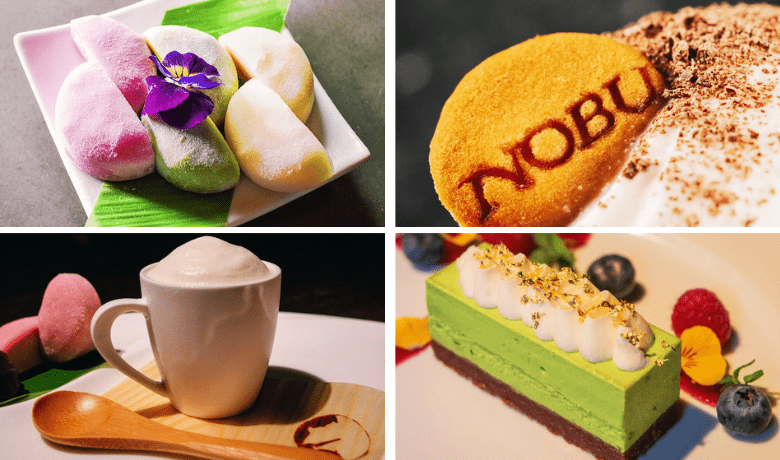 A screenshot of various dessert options from Nobu Restaurant in Caesars Palace Hotel and Casino Las Vegas.