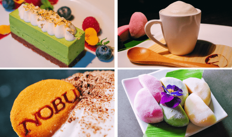 A screenshot of various dessert choices from Nobu Restaurant in Paris Hotel and Casino Las Vegas.