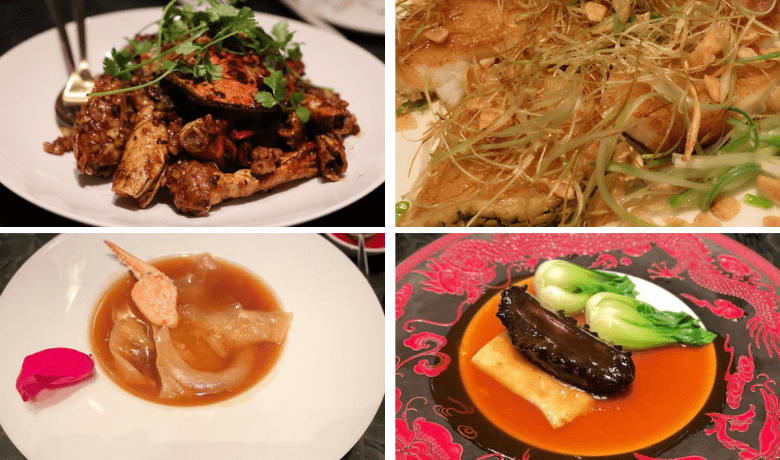 A screenshot of various seafood dishes from Red Plate Restaurant in the Cosmopolitan Hotel and Casino Las Vegas.