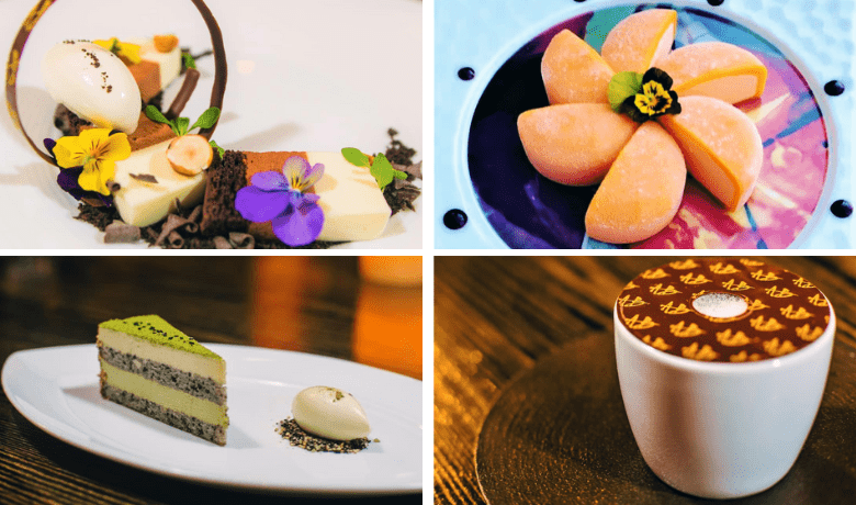 A screenshot of various desserts from Yellowtail Restaurant in the Bellagio Hotel and Casino Las Vegas.