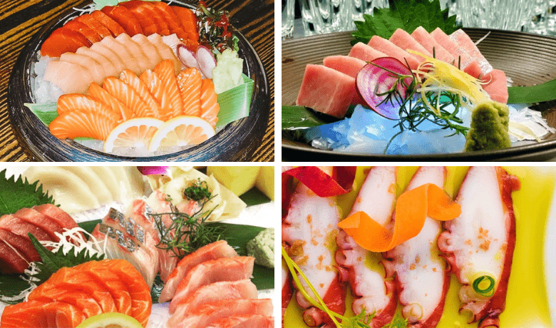 A screenshot of various sashimi from Yellowtail Restaurant in the Bellagio Hotel and Casino Las Vegas.