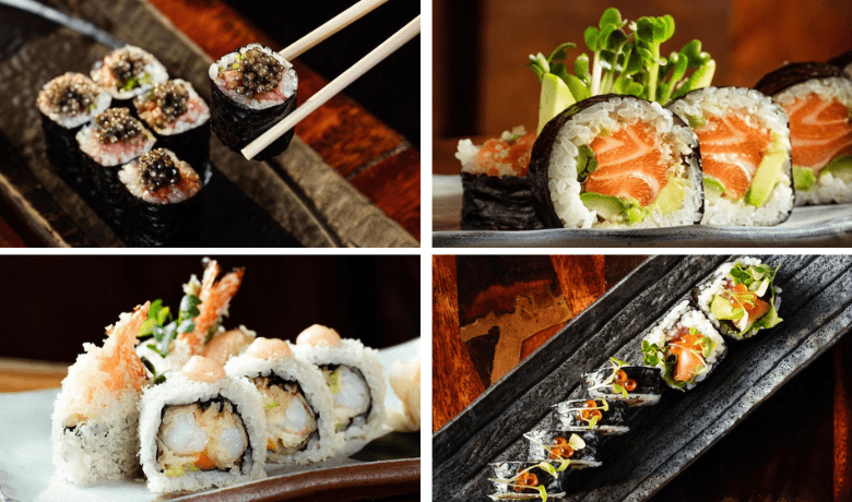 A screenshot of various maki rolls from Zuma Restaurant in the Cosmopolitan Hotel and Casino Las Vegas.