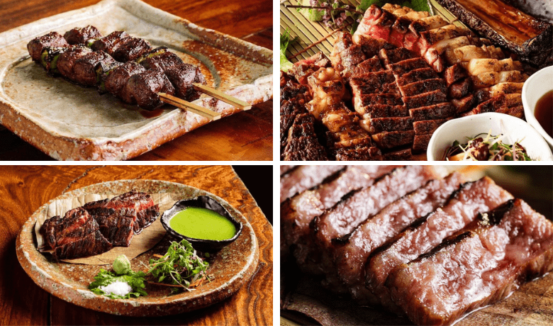 A screenshot of various robata meat dishes from Zuma Restaurant in the Cosmopolitan Hotel and Casino Las Vegas.