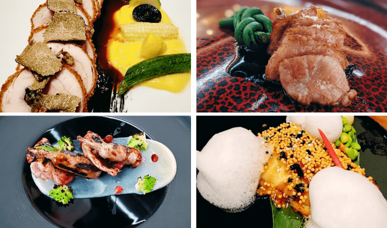 A screenshot of various entrees from Kusa Nori Restaurant in Resorts World Hotel and Casino Las Vegas.