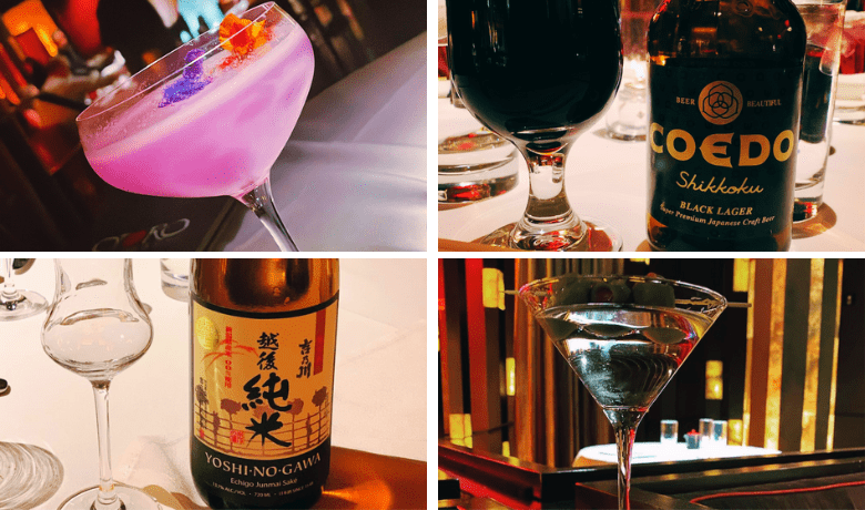A screenshot of various alcohol choices from Otoro Restaurant in the Mirage Hotel and Casino Las Vegas.