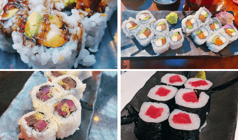 A screenshot of various sushi rolls from Otoro Restaurant in the Mirage Hotel and Casino Las Vegas.