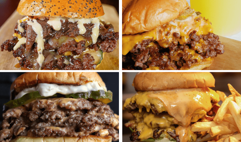 A screenshot of various burgers.