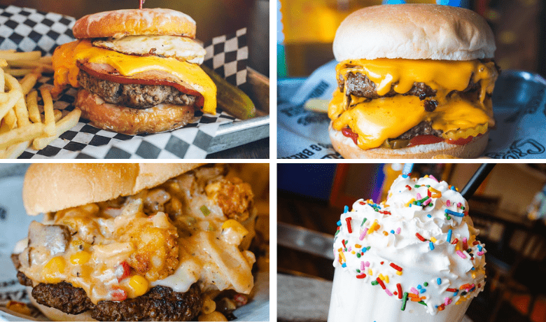 A screenshot of menu highlights from Sickies Garage burgers and Brews in Las Vegas.
