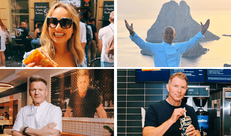 A screenshot of images of celebrity chefs including Bobby Flay, Gordon Ramsay, Giada de Laurentiis, and Nobu Matsuhisa.