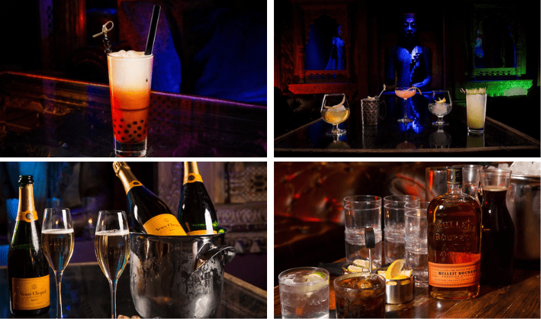 A screenshot of various cocktails and the ambiance at Foundation Room in the Mandalay Bay Hotel and Casino Las Vegas.
