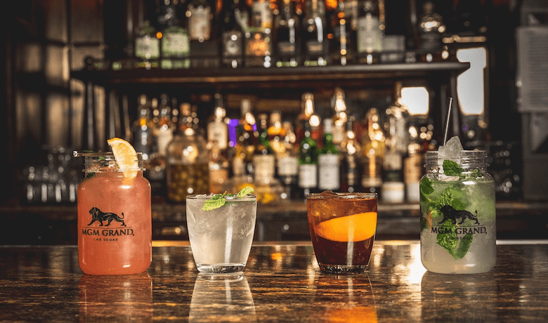 A screenshot of various cocktails at Whiskey Down in the MGM Grand Hotel and Casino Las Vegas.