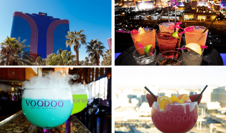 A screenshot of various cocktails and the ambiance at VooDoo Steak in the RIO Hotel and Casino Las Vegas.