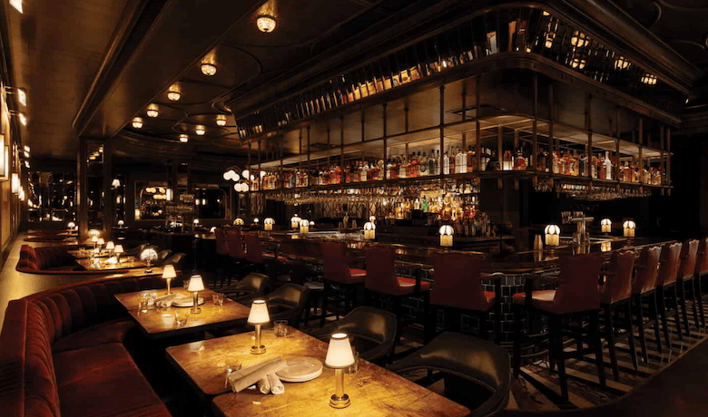 A screenshot of the bar at The Parlor Room Speakeasy at Park MGM Hotel and Casino Las Vegas.