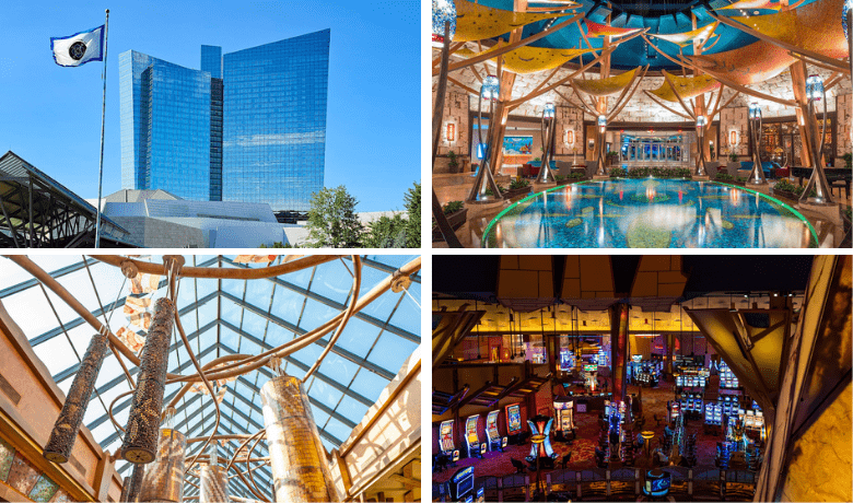 A screenshot of Mohegan Sun Hotel and Casino and the ambiance and atmosphere of the resort.