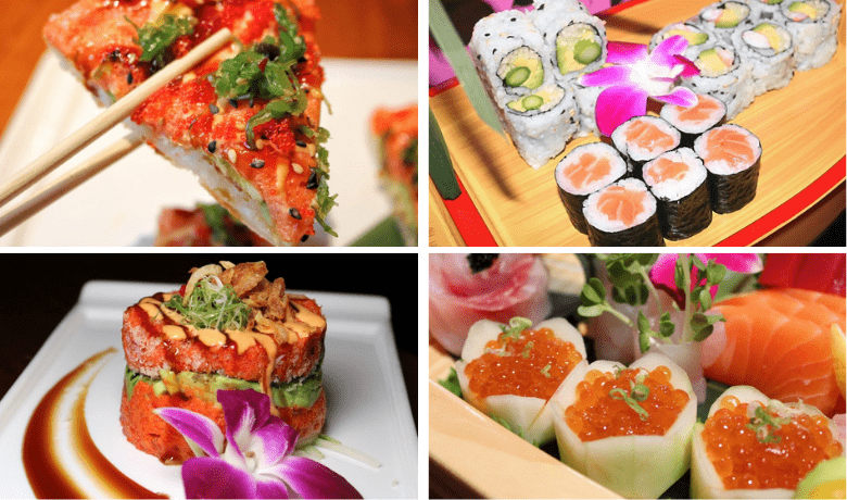 A screenshot of the menu highlights from Sushi Koya Restaurant in the Mohegan Sun Hotel and Casino.