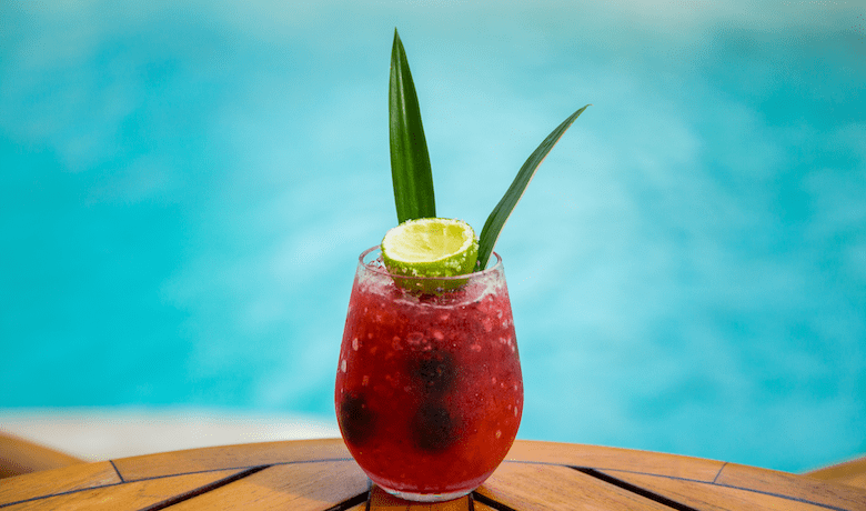 A screenshot of a cocktail from Pool Bar & Grill at the Seminole Hard Rock Hotel and Casino Hollywood Flordia.